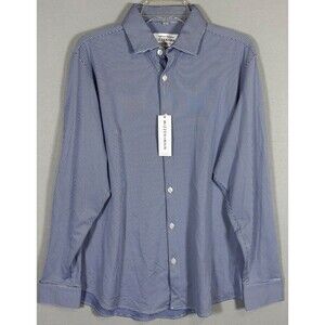 NWT Mizzen Main Leeward Collection Shirt Mens M Standard Fit Blue Check USA